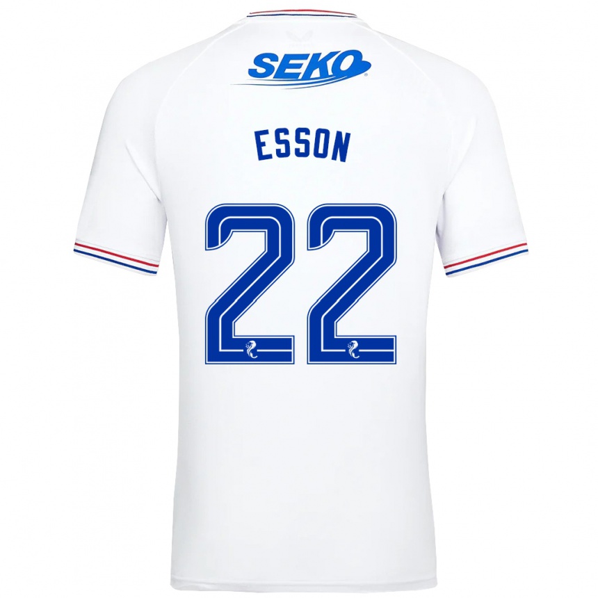 Kids Football Victoria Esson #22 White Away Jersey 2023/24 T-Shirt