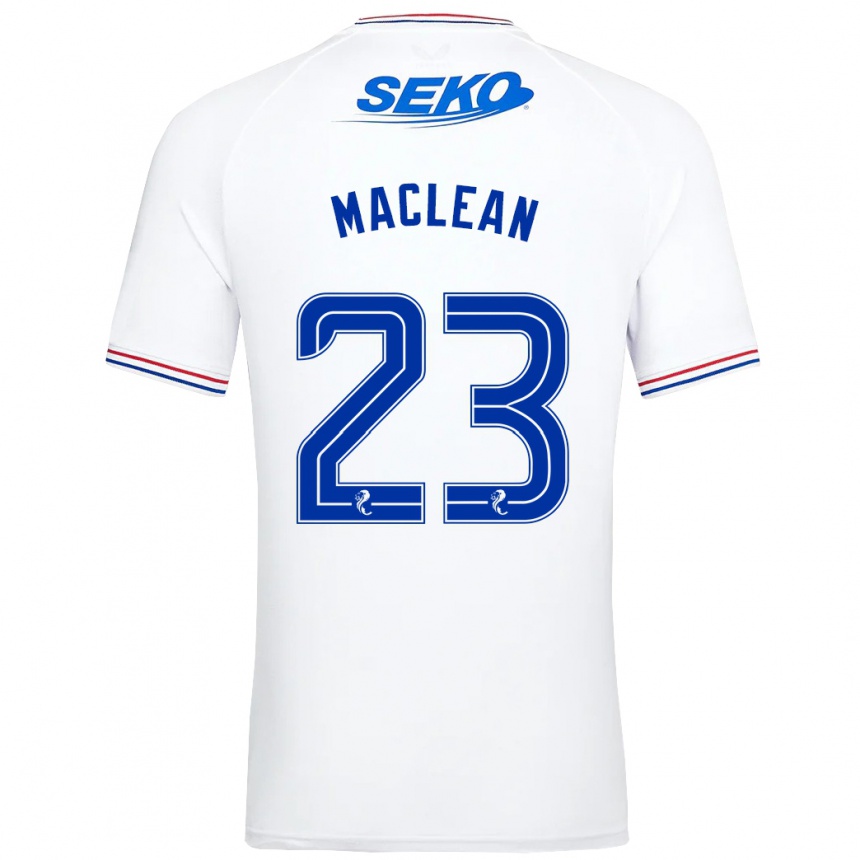 Kids Football Kirsty Maclean #23 White Away Jersey 2023/24 T-Shirt