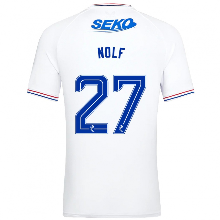 Kids Football Madeline Nolf #27 White Away Jersey 2023/24 T-Shirt