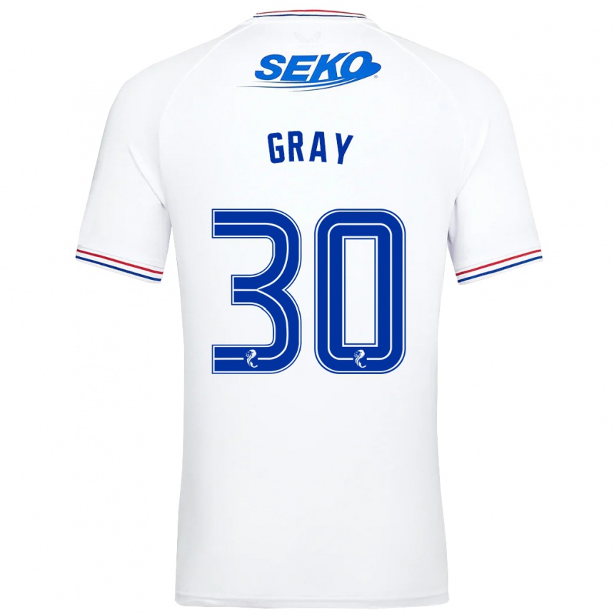 Kids Football Georgia Gray #30 White Away Jersey 2023/24 T-Shirt