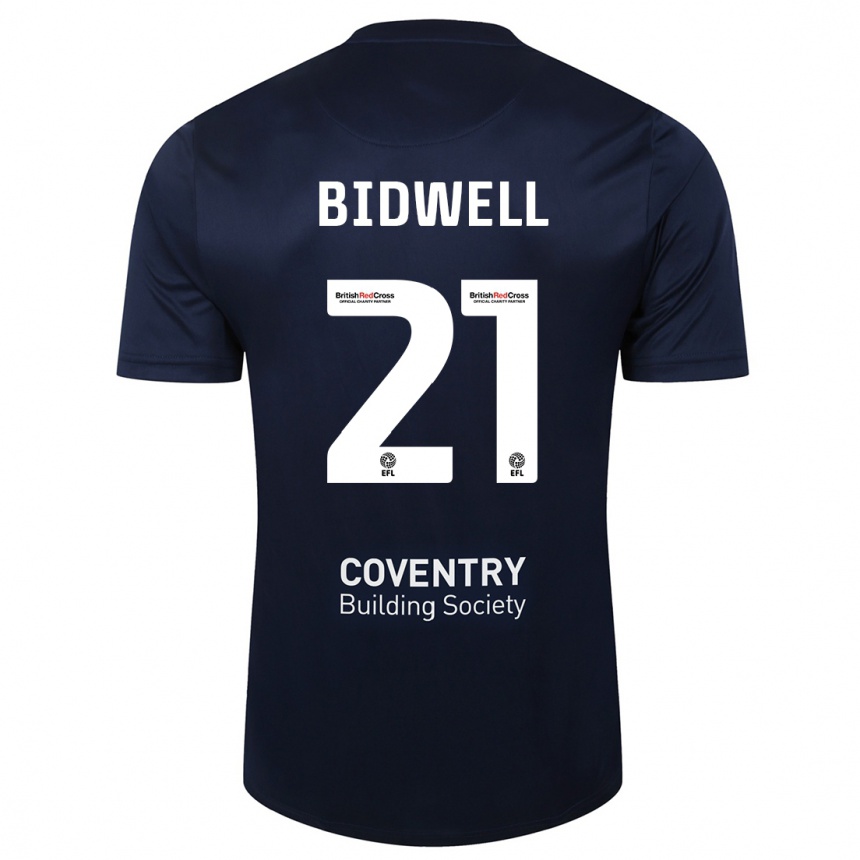 Kids Football Jake Bidwell #21 Red Navy Away Jersey 2023/24 T-Shirt