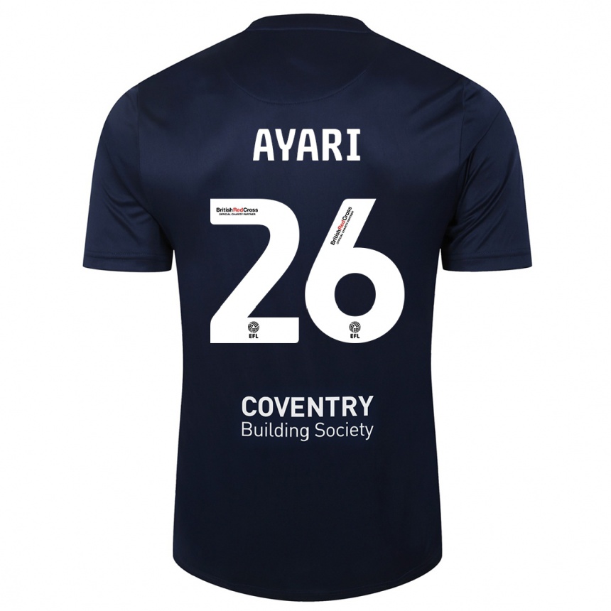 Kids Football Yasin Ayari #26 Red Navy Away Jersey 2023/24 T-Shirt