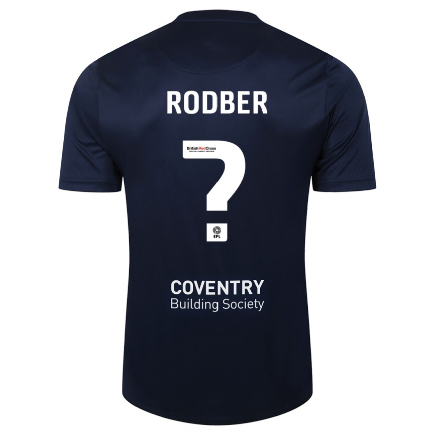 Kids Football Samuel Rodber #0 Red Navy Away Jersey 2023/24 T-Shirt