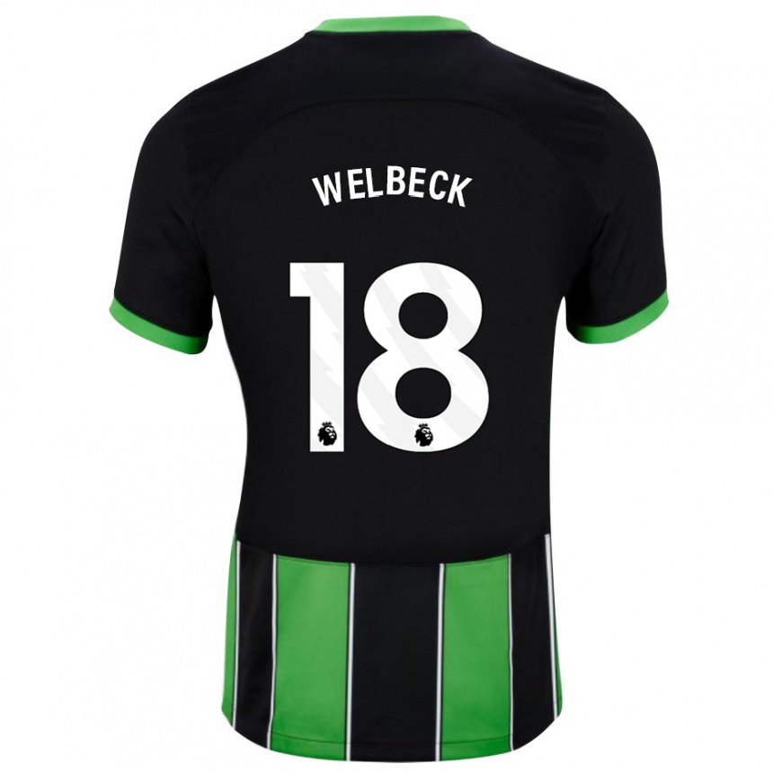 Kids Football Danny Welbeck #18 Black Green Away Jersey 2023/24 T-Shirt