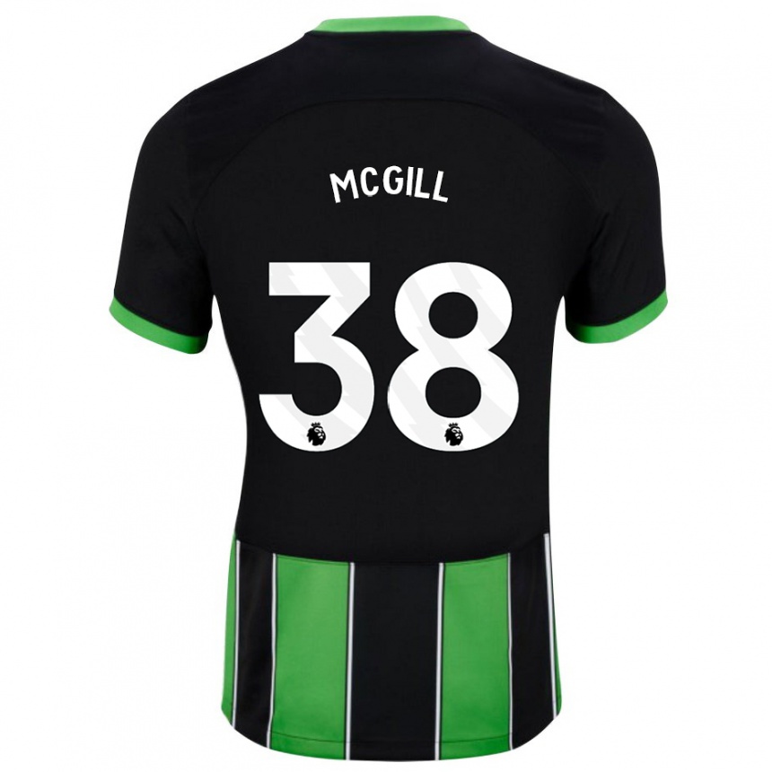 Kids Football Tom Mcgill #38 Black Green Away Jersey 2023/24 T-Shirt