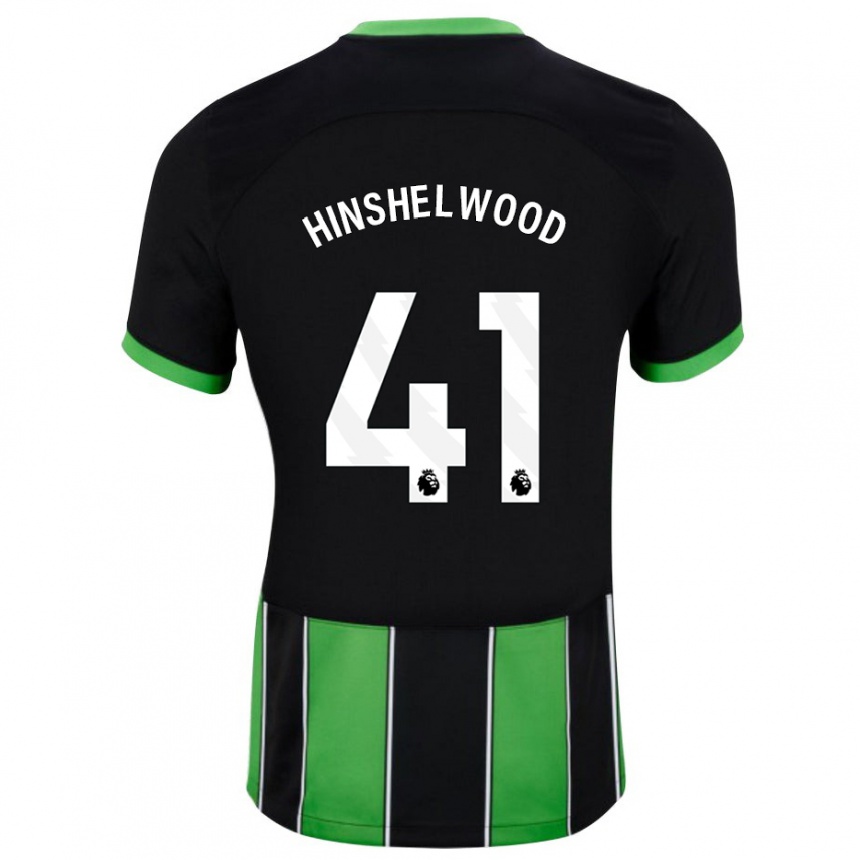 Kids Football Jack Hinshelwood #41 Black Green Away Jersey 2023/24 T-Shirt