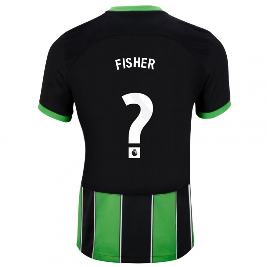 Kids Football Hugo Fisher #0 Black Green Away Jersey 2023/24 T-Shirt