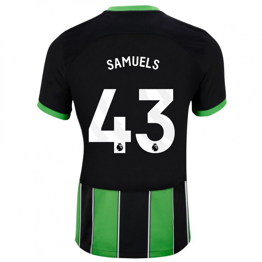 Kids Football Imari Samuels #43 Black Green Away Jersey 2023/24 T-Shirt