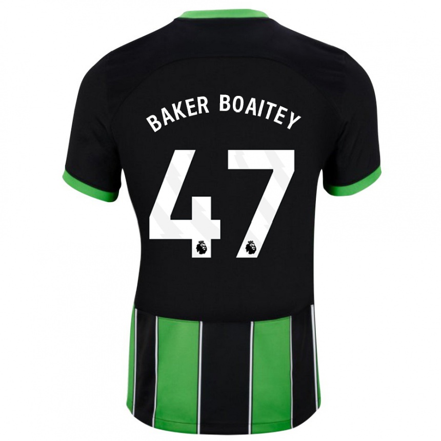 Kids Football Benicio Baker-Boaitey #47 Black Green Away Jersey 2023/24 T-Shirt