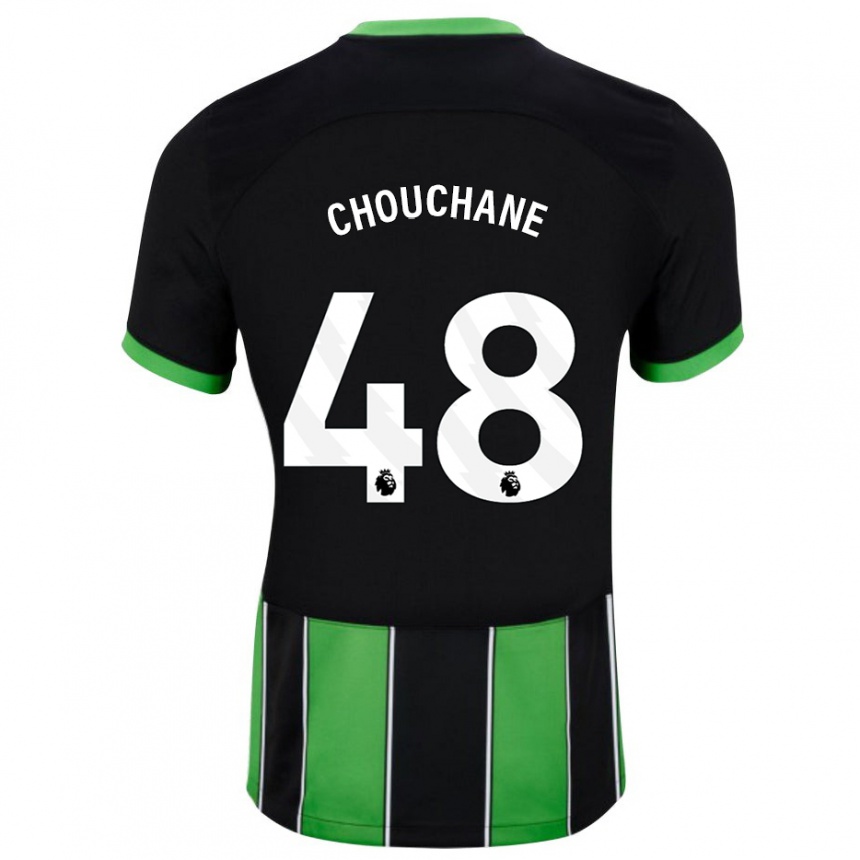 Kids Football Samy Chouchane #48 Black Green Away Jersey 2023/24 T-Shirt