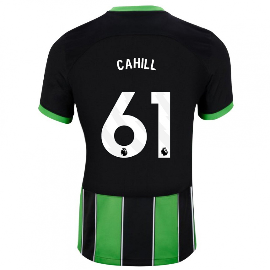 Kids Football Killian Cahill #61 Black Green Away Jersey 2023/24 T-Shirt