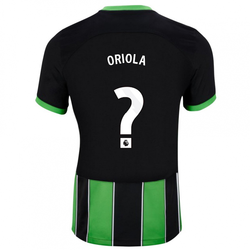 Kids Football Nehemiah Oriola #0 Black Green Away Jersey 2023/24 T-Shirt