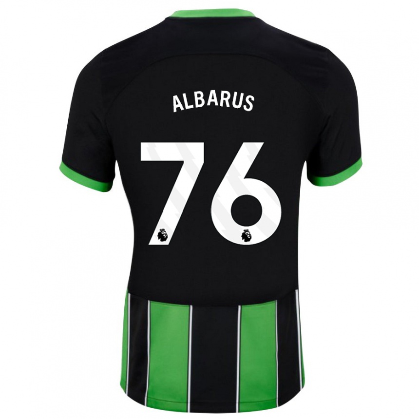 Kids Football Zane Albarus #76 Black Green Away Jersey 2023/24 T-Shirt