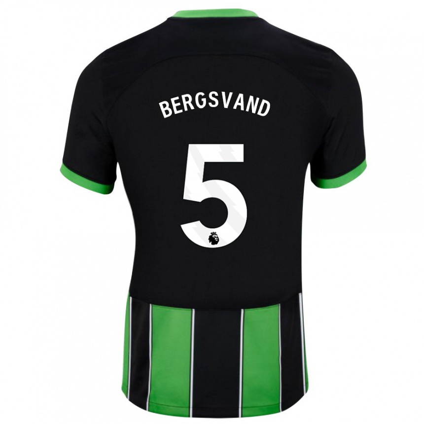 Kids Football Guro Bergsvand #5 Black Green Away Jersey 2023/24 T-Shirt