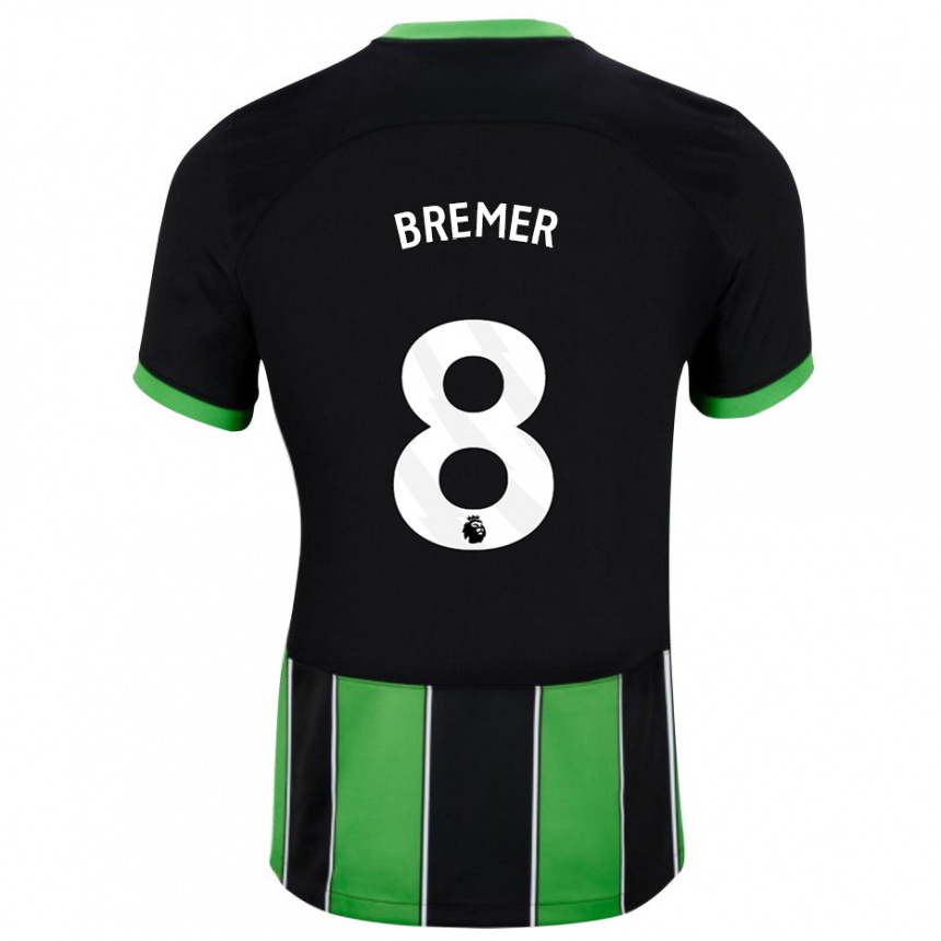 Kids Football Pauline Bremer #8 Black Green Away Jersey 2023/24 T-Shirt