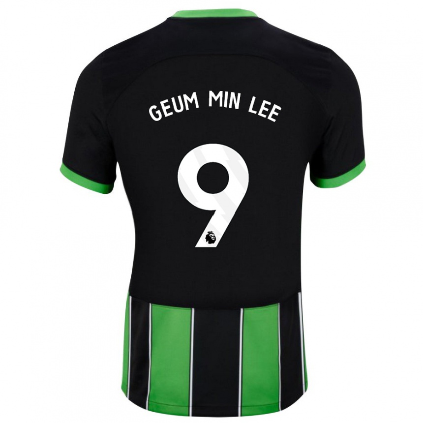 Kids Football Lee Geum-Min #9 Black Green Away Jersey 2023/24 T-Shirt