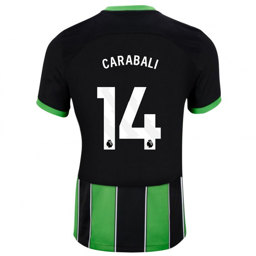 Kids Football Jorelyn Andrea Carabalí Martínez #14 Black Green Away Jersey 2023/24 T-Shirt