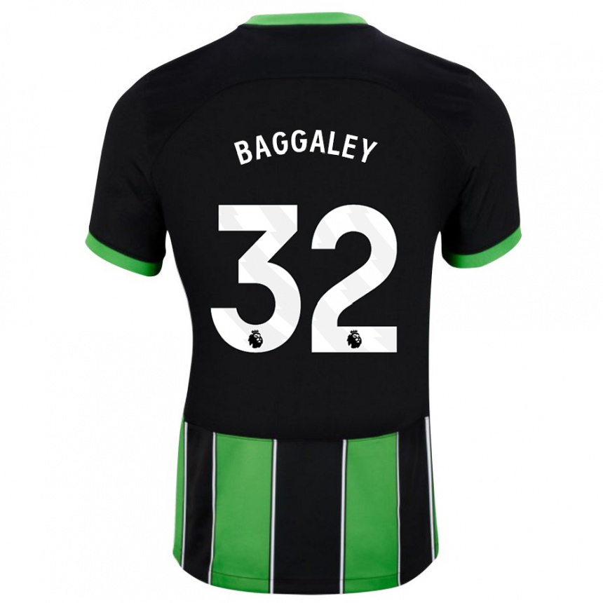 Kids Football Sophie Baggaley #32 Black Green Away Jersey 2023/24 T-Shirt