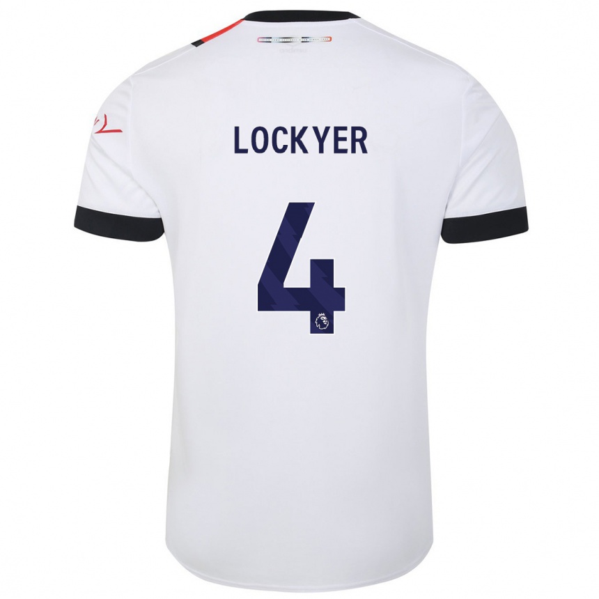 Kids Football Tom Lockyer #4 White Away Jersey 2023/24 T-Shirt