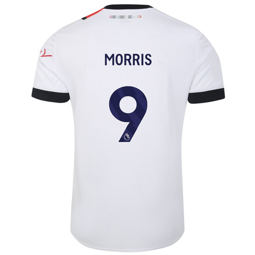 Kids Football Carlton Morris #9 White Away Jersey 2023/24 T-Shirt