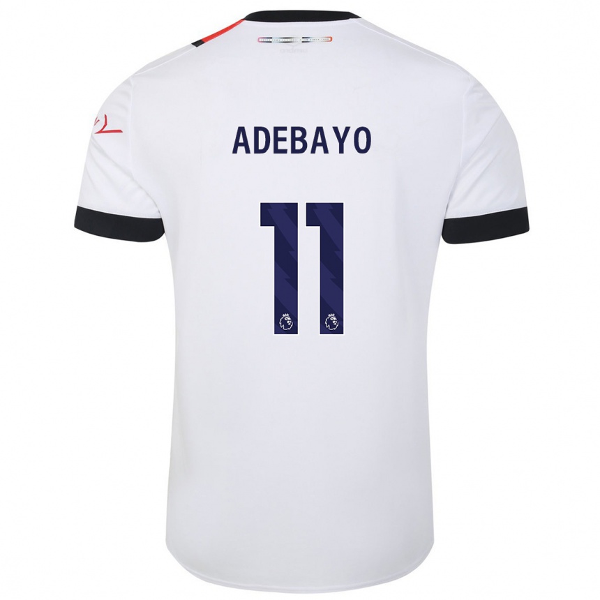 Kids Football Elijah Adebayo #11 White Away Jersey 2023/24 T-Shirt