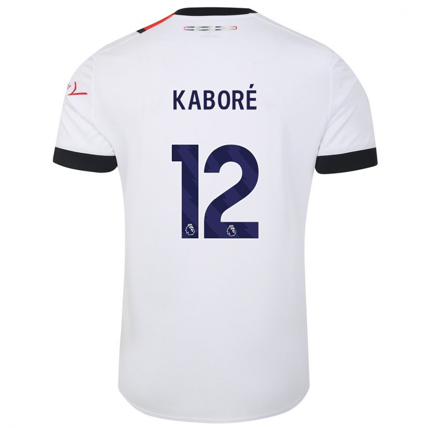 Kids Football Issa Kabore #12 White Away Jersey 2023/24 T-Shirt