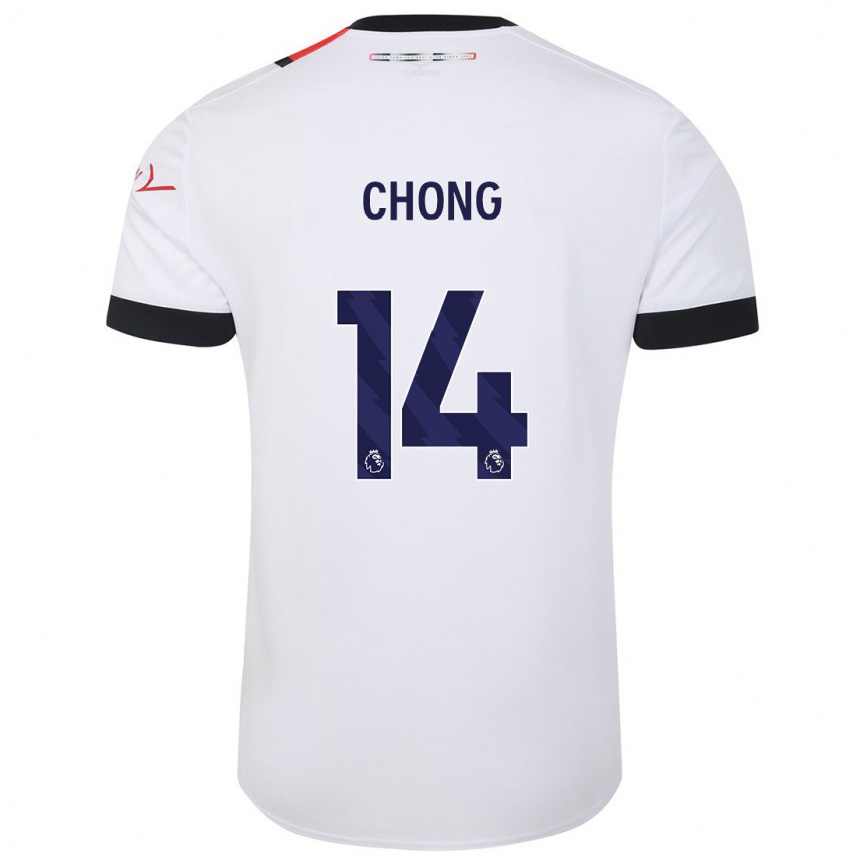 Kids Football Tahith Chong #14 White Away Jersey 2023/24 T-Shirt