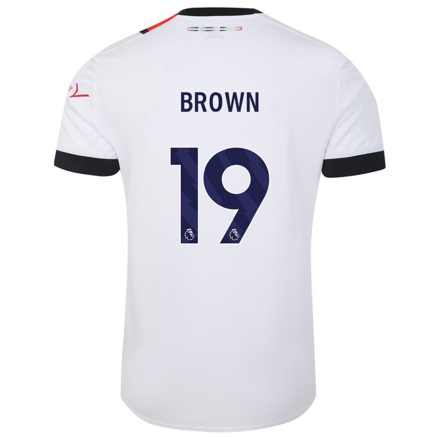 Kids Football Jacob Brown #19 White Away Jersey 2023/24 T-Shirt