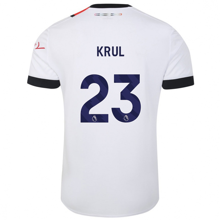 Kids Football Tim Krul #23 White Away Jersey 2023/24 T-Shirt