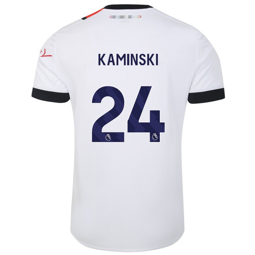 Kids Football Thomas Kaminski #24 White Away Jersey 2023/24 T-Shirt