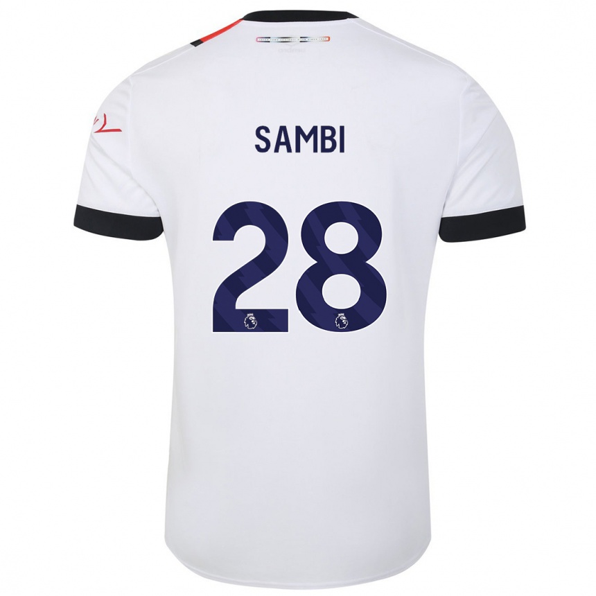 Kids Football Albert Sambi Lokonga #28 White Away Jersey 2023/24 T-Shirt