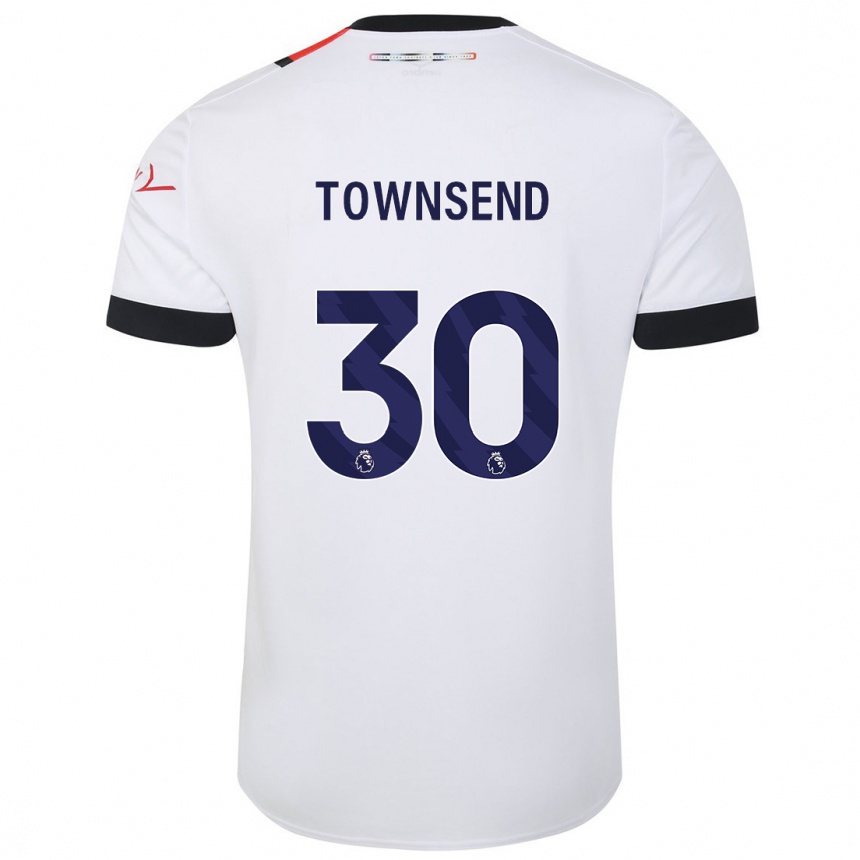 Kids Football Andros Townsend #30 White Away Jersey 2023/24 T-Shirt