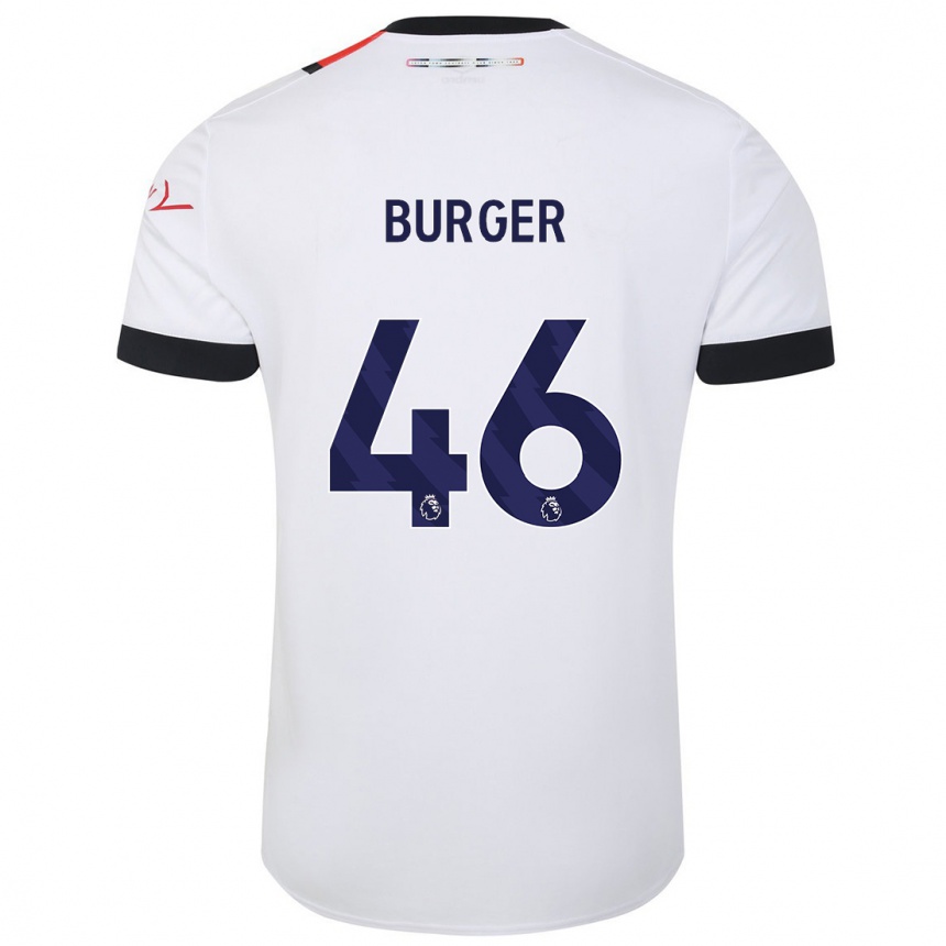 Kids Football Jake Burger #46 White Away Jersey 2023/24 T-Shirt