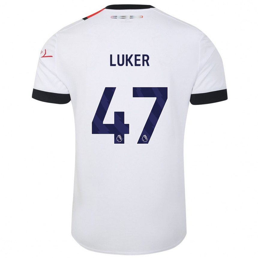 Kids Football Jayden Luker #47 White Away Jersey 2023/24 T-Shirt