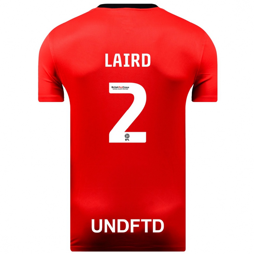 Kids Football Ethan Laird #2 Red Away Jersey 2023/24 T-Shirt