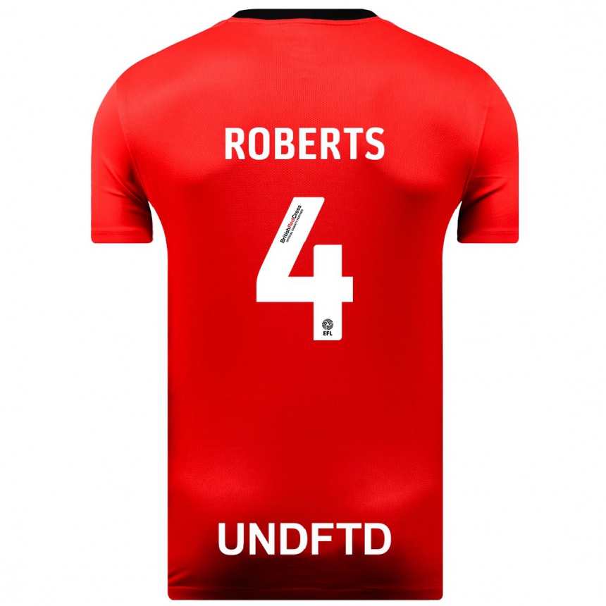 Kids Football Marc Roberts #4 Red Away Jersey 2023/24 T-Shirt