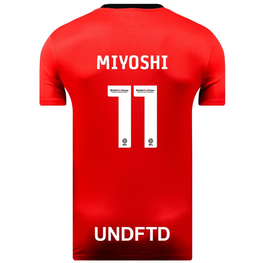 Kids Football Koji Miyoshi #11 Red Away Jersey 2023/24 T-Shirt