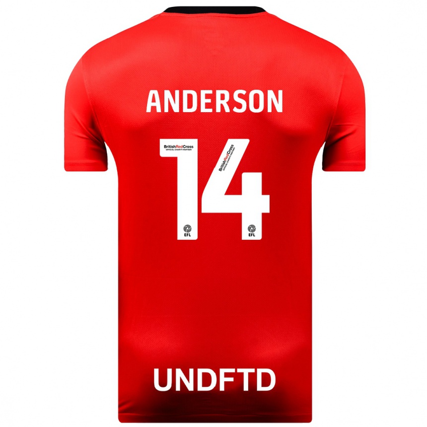 Kids Football Keshi Anderson #14 Red Away Jersey 2023/24 T-Shirt