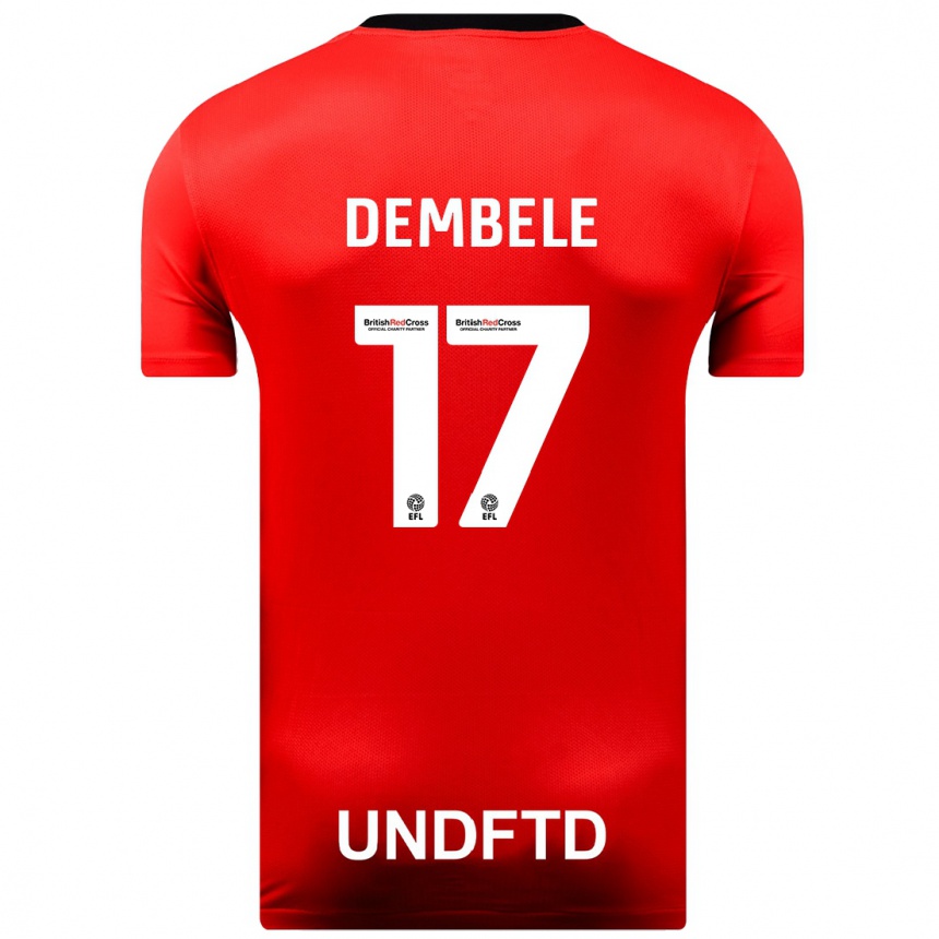 Kids Football Siriki Dembélé #17 Red Away Jersey 2023/24 T-Shirt