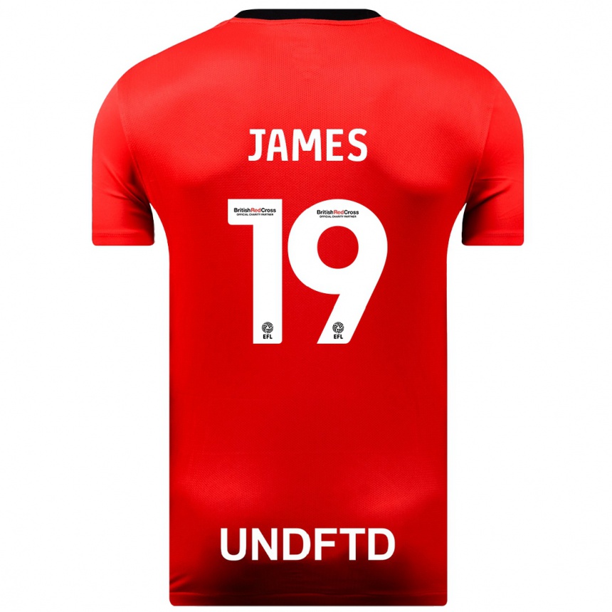 Kids Football Jordan James #19 Red Away Jersey 2023/24 T-Shirt