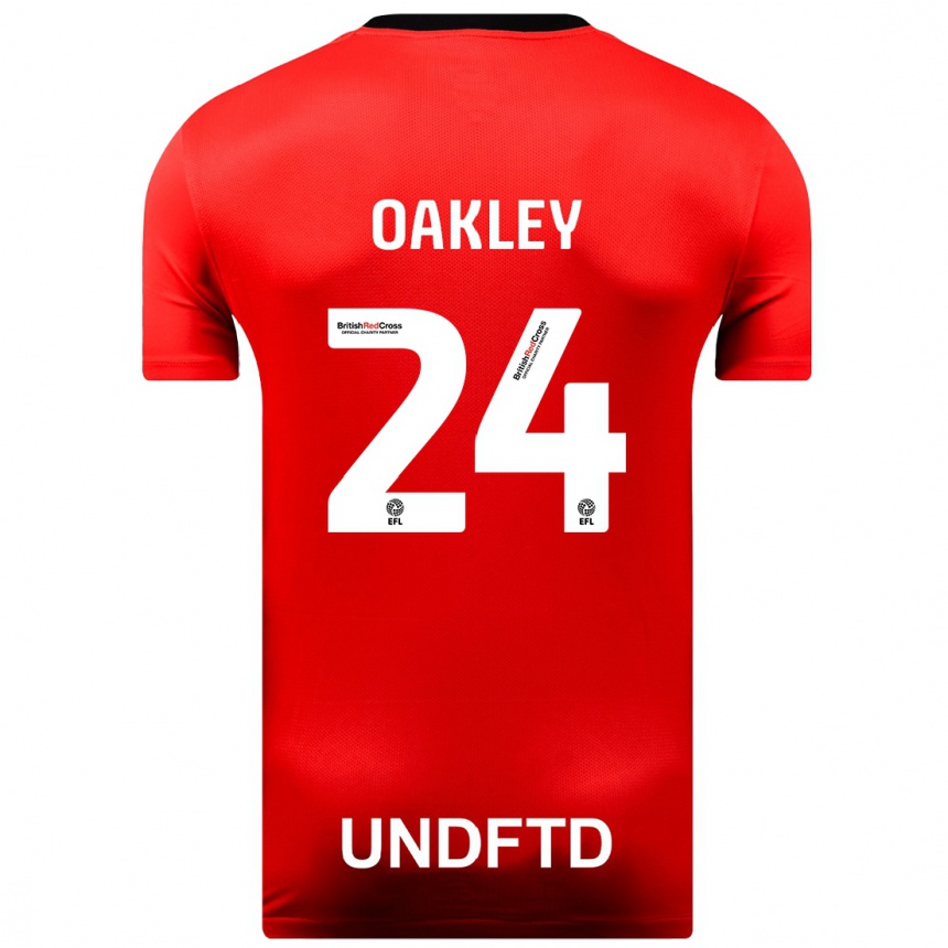 Kids Football Marcel Oakley #24 Red Away Jersey 2023/24 T-Shirt