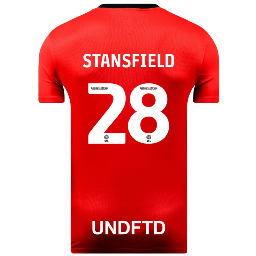 Kids Football Jay Stansfield #28 Red Away Jersey 2023/24 T-Shirt