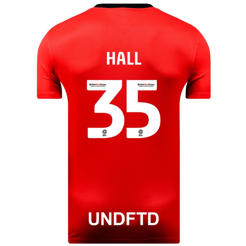 Kids Football George Hall #35 Red Away Jersey 2023/24 T-Shirt