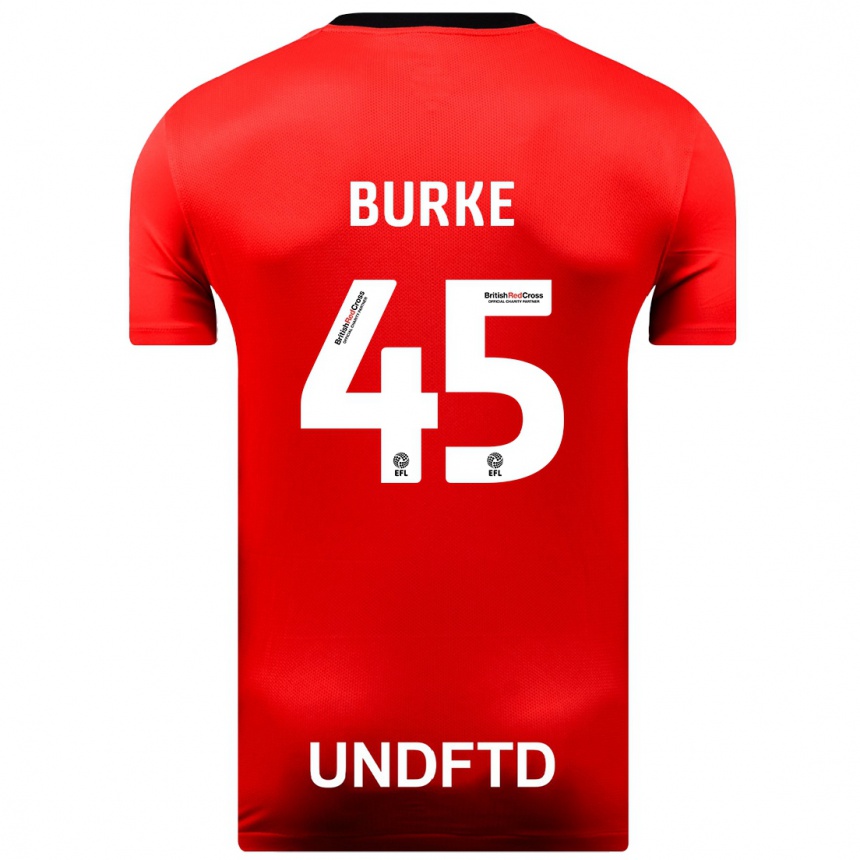 Kids Football Oliver Burke #45 Red Away Jersey 2023/24 T-Shirt