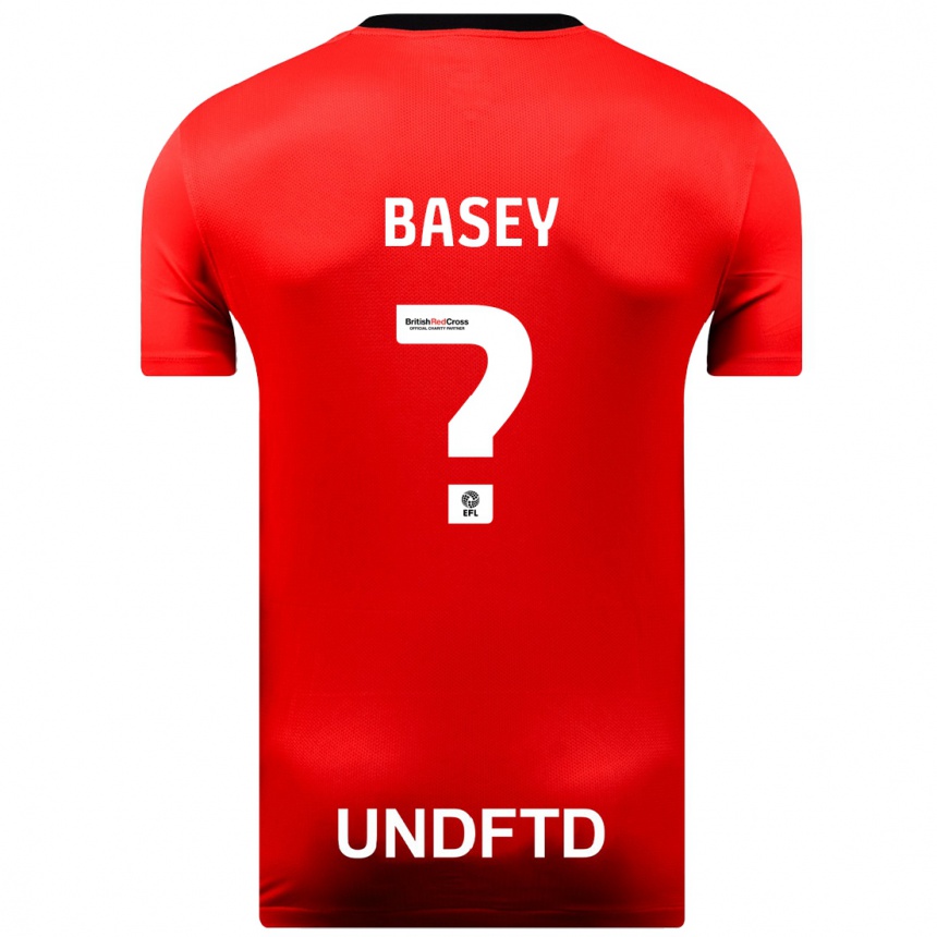 Kids Football Oliver Basey #0 Red Away Jersey 2023/24 T-Shirt