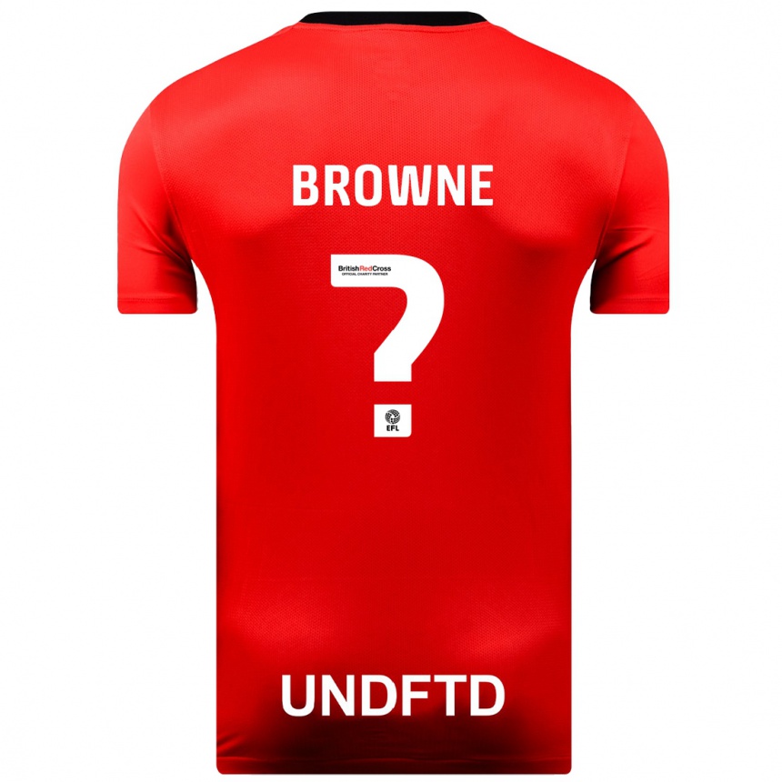 Kids Football Rico Browne #0 Red Away Jersey 2023/24 T-Shirt