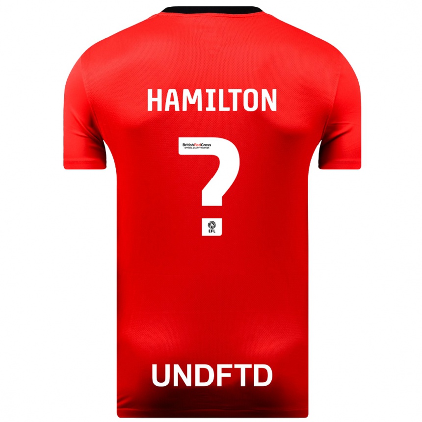 Kids Football Harley Hamilton #0 Red Away Jersey 2023/24 T-Shirt
