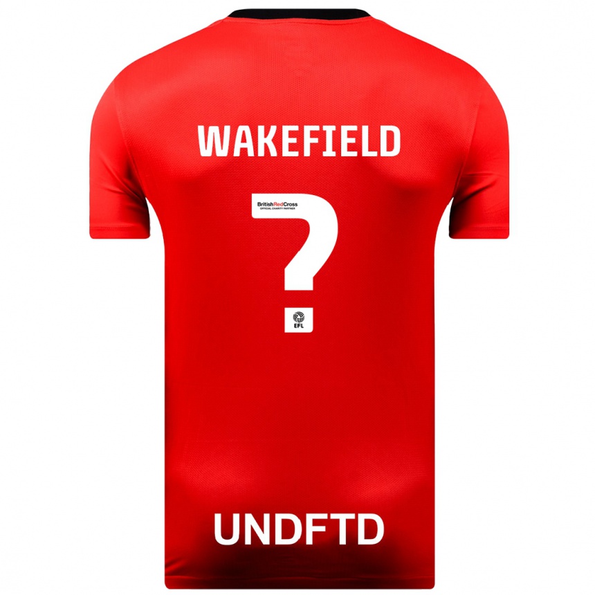 Kids Football Kieran Wakefield #0 Red Away Jersey 2023/24 T-Shirt