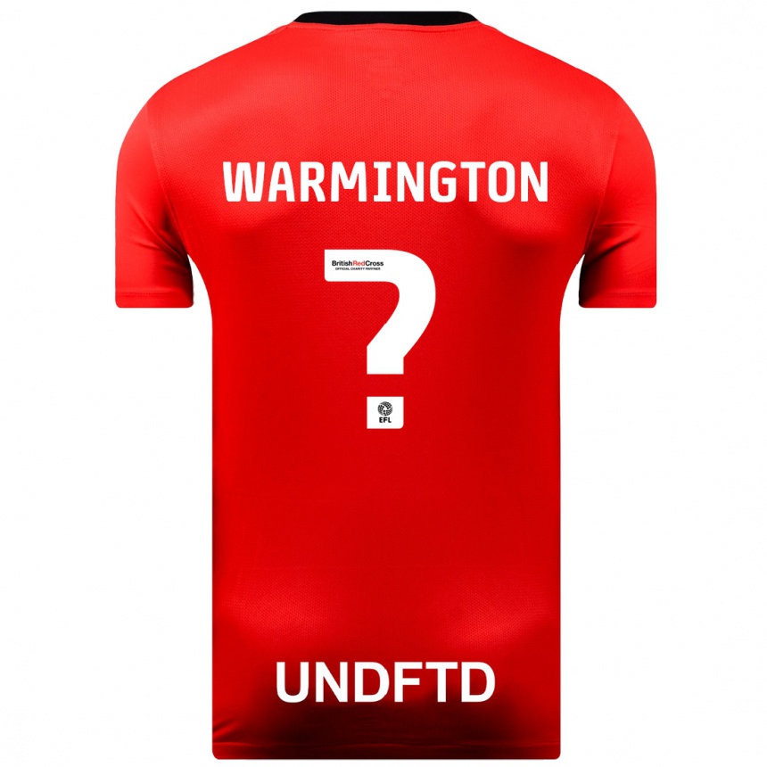 Kids Football Tyrese Warmington #0 Red Away Jersey 2023/24 T-Shirt