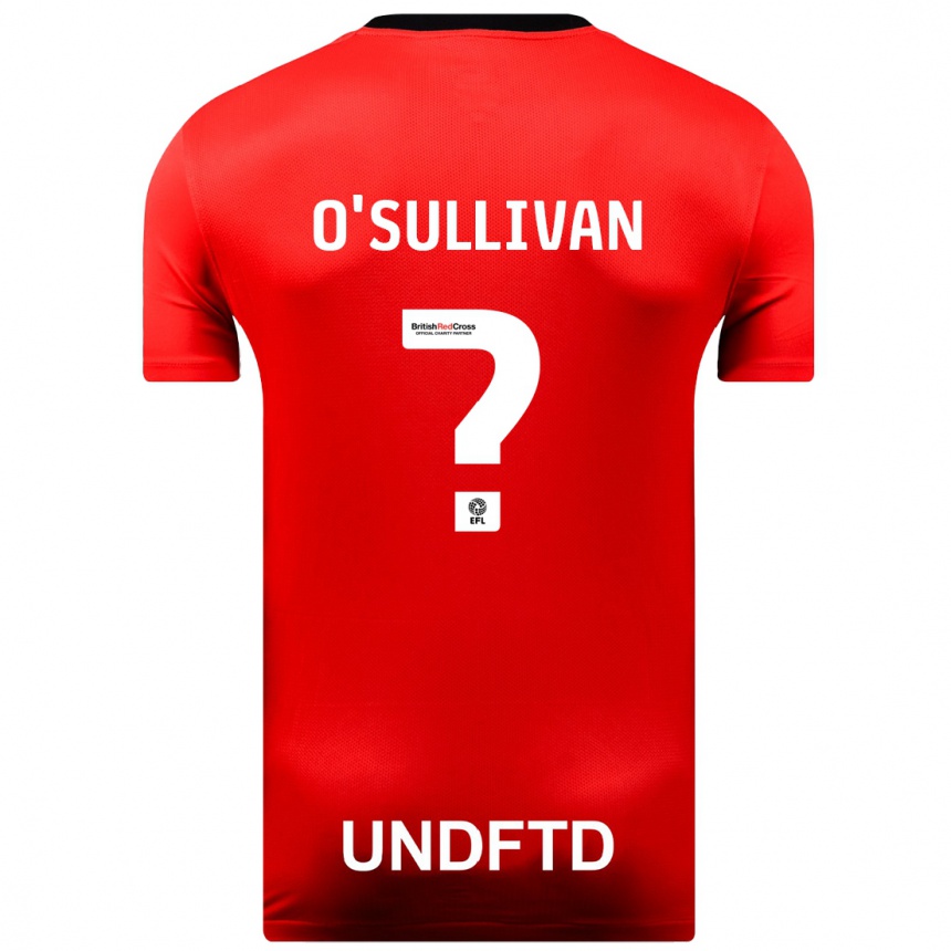 Kids Football William O'sullivan #0 Red Away Jersey 2023/24 T-Shirt